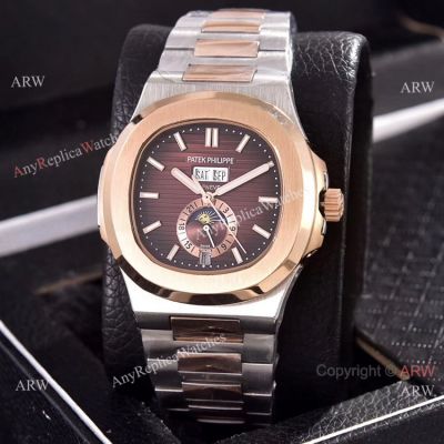 Copy Patek Philippe Annual Calendar Watches 39.5mm 2-Tone Rose Gold